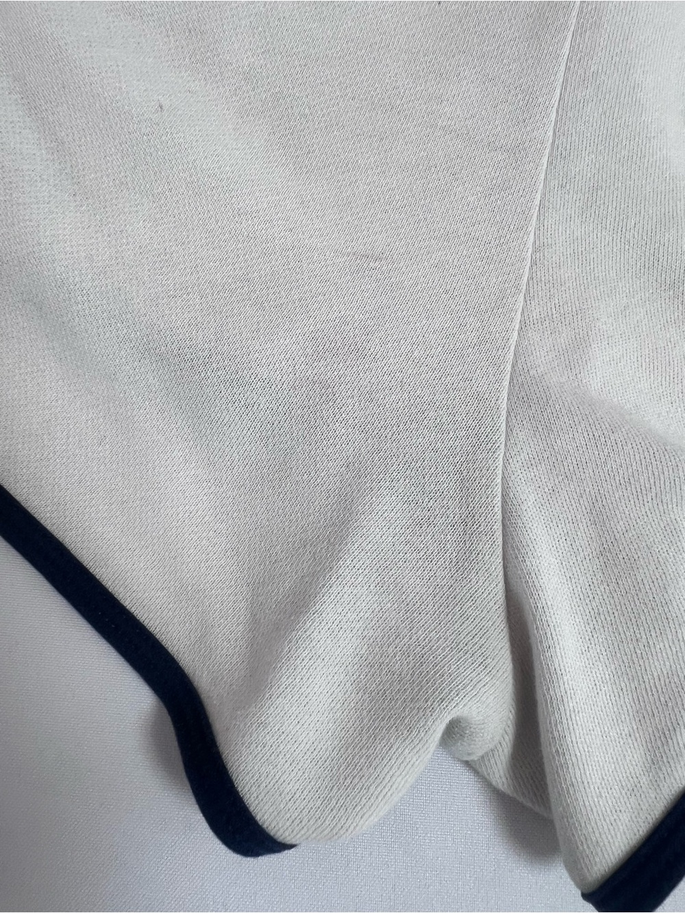 Hollister White Drawstring Terry Shorts with Navy Trim - Picture 7 of 9